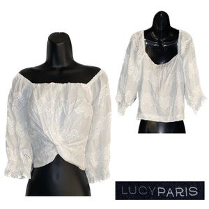 Lucy Paris Off Shoulder Crop Top Size Medium